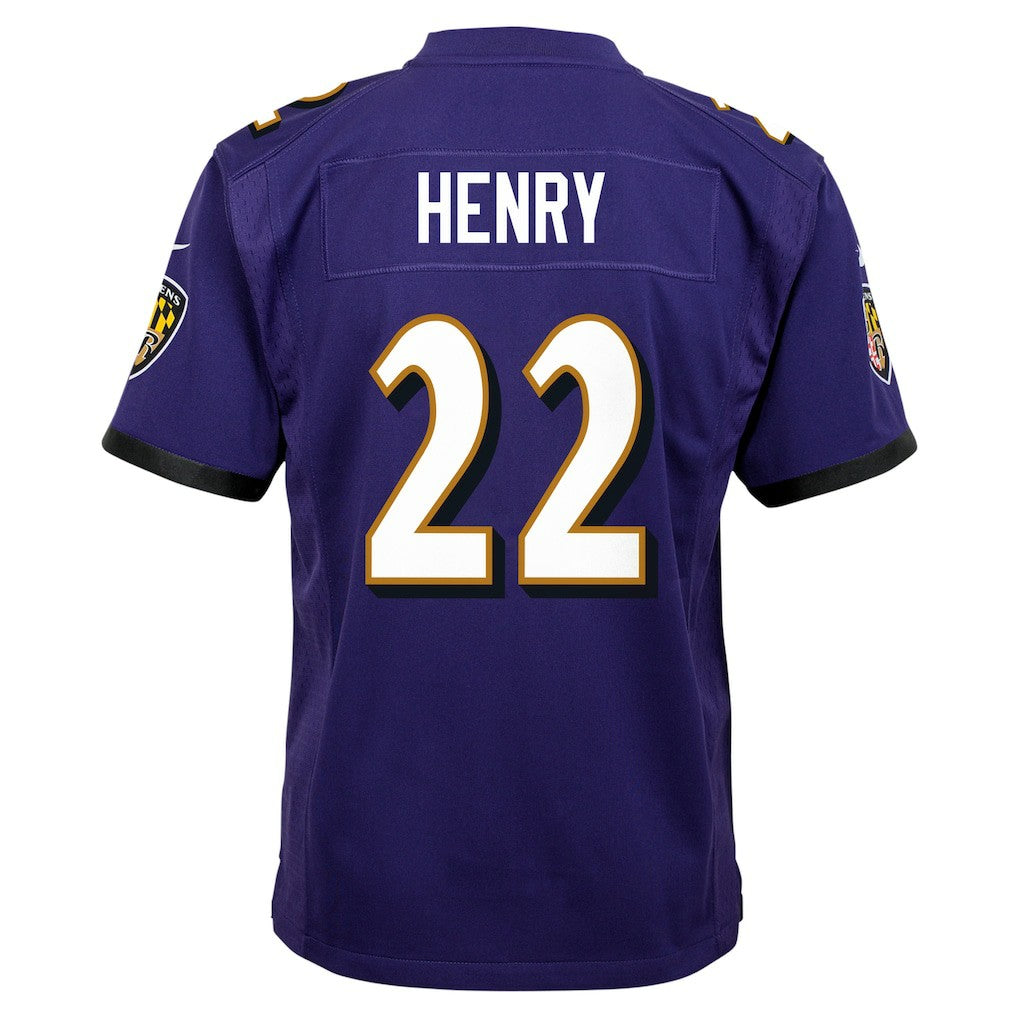 Derrick Henry Baltimore Ravens Youth Game Jersey - Purple Jerseys