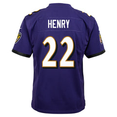 Derrick Henry Baltimore Ravens Youth Game Jersey - Purple Jerseys