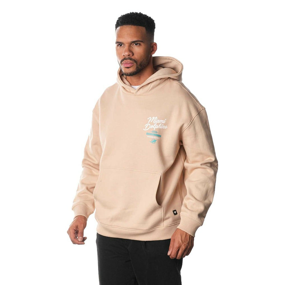 Miami Dolphins The Wild Collective Unisex Fleece Pullover Hoodie - Cream Hoodies