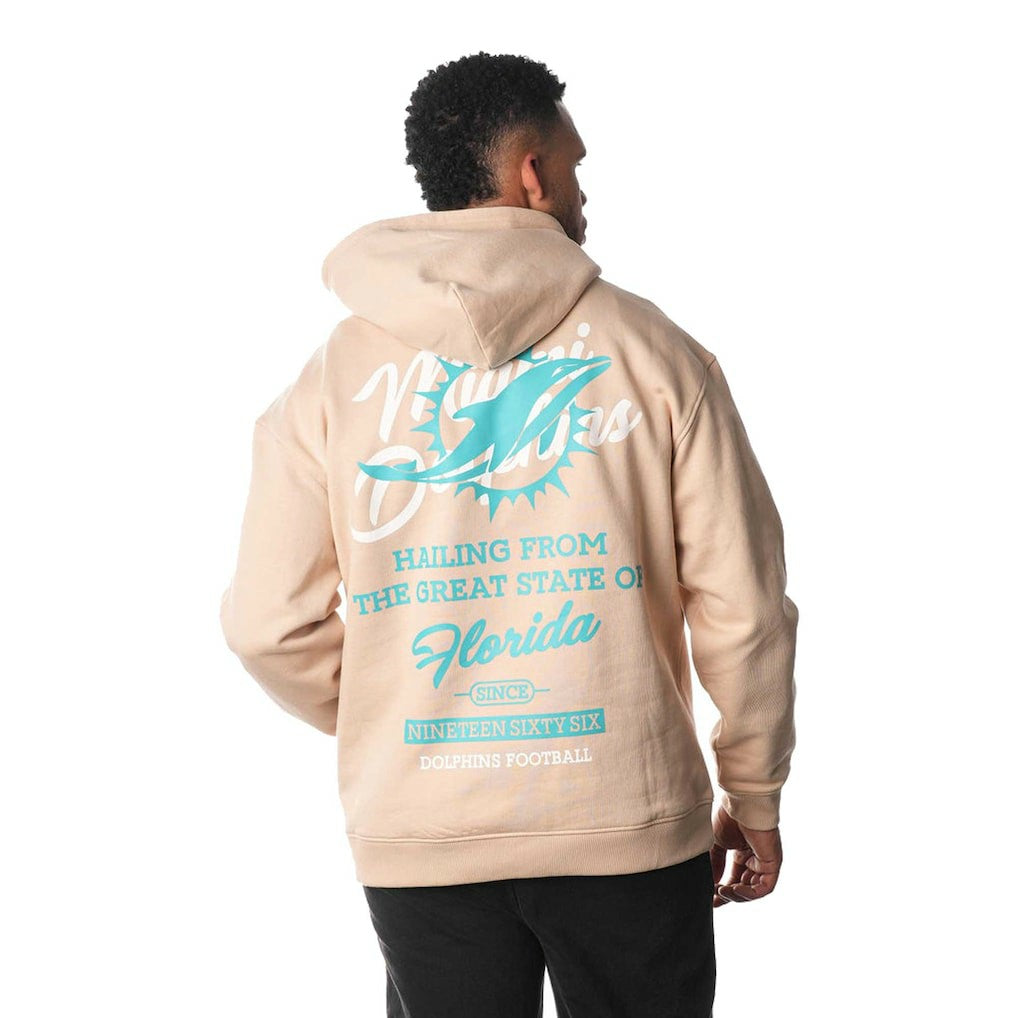 Miami Dolphins The Wild Collective Unisex Fleece Pullover Hoodie - Cream Hoodies