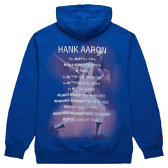 Hank Aaron Atlanta Braves Mitchell & Ness Vintage Logo Name & Number Pullover Hoodie - Royal Hoodies
