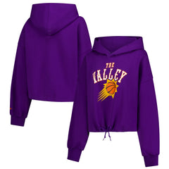 Phoenix Suns Women's 2024/25 City Edition Cropped Pullover Hoodie Purple - New Era