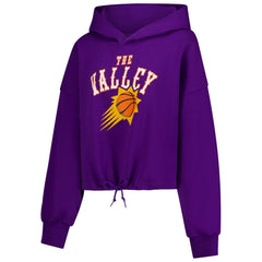 Phoenix Suns Women's 2024/25 City Edition Cropped Pullover Hoodie Purple - New Era
