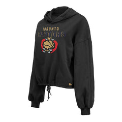 Toronto Raptors Women's 2024/25 City Edition Cropped Pullover Hoodie Black - New Era