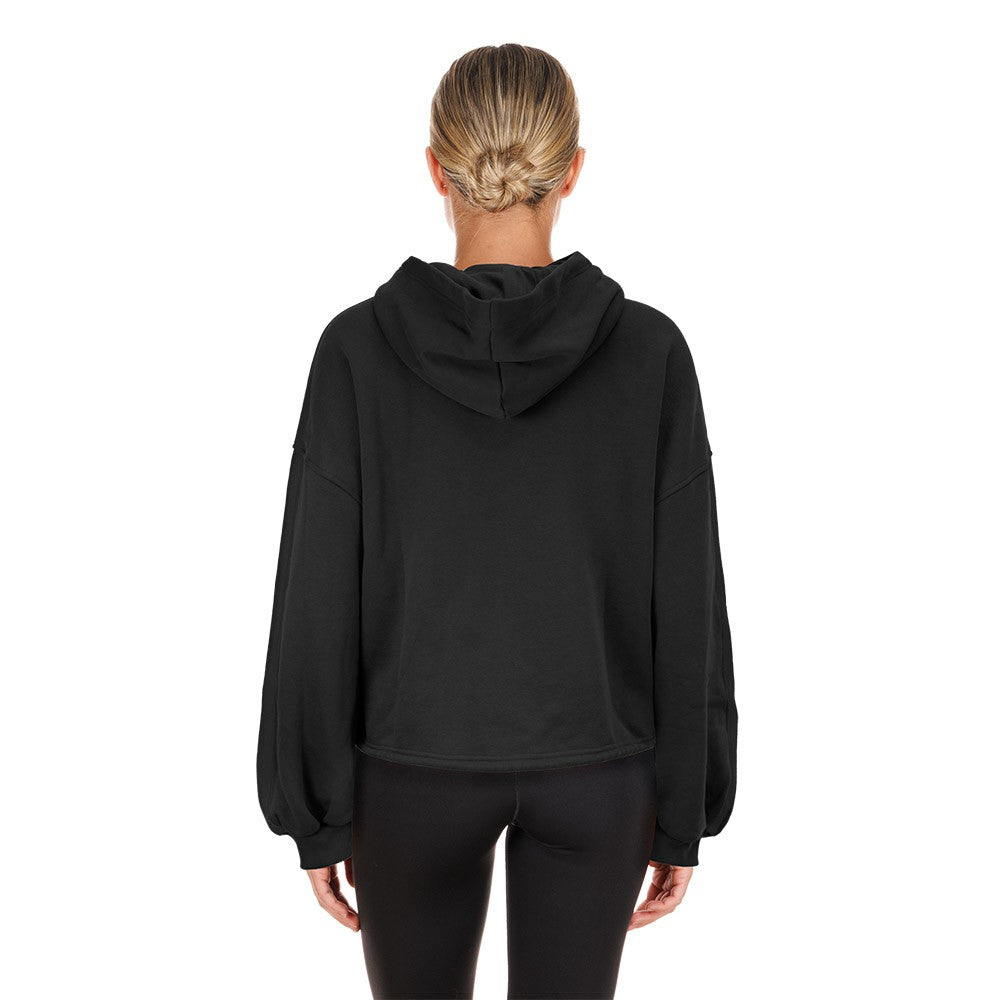 Toronto Raptors Women's 2024/25 City Edition Cropped Pullover Hoodie Black - New Era