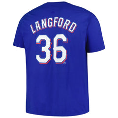 Wyatt Langford Texas Rangers Fanatics Big & Tall Name & Number T-Shirt - Royal T-shirts
