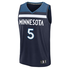 Anthony Edwards Minnesota Timberwolves Fast Break Replica Player Jersey Icon Edition Navy - Fanatics