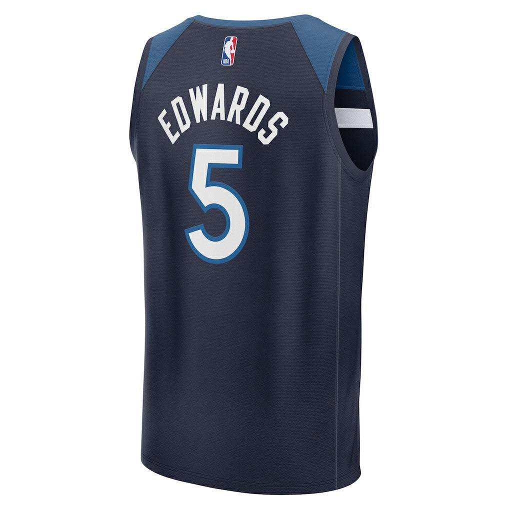 Anthony Edwards Minnesota Timberwolves Fast Break Replica Player Jersey Icon Edition Navy - Fanatics