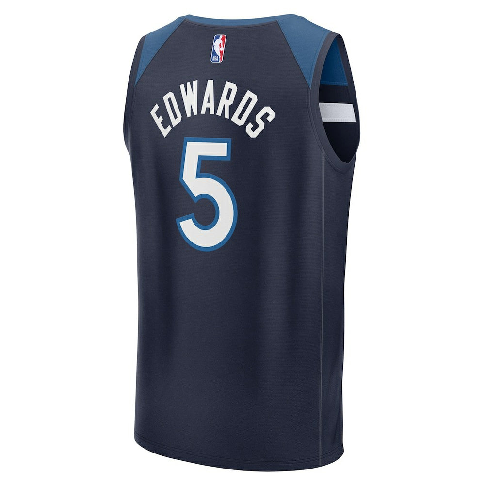 Anthony Edwards Minnesota Timberwolves Fast Break Replica Player Jersey Icon Edition Navy - Fanatics
