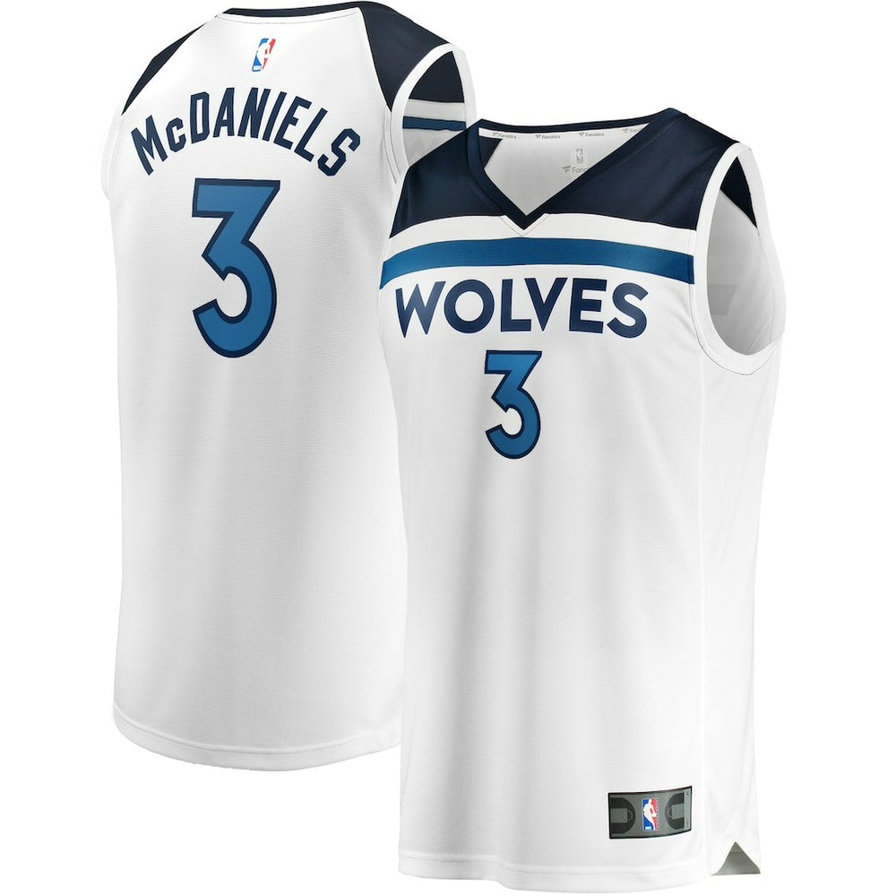 Jaden McDaniels Minnesota Timberwolves Fast Break Replica Player Jersey Association Edition White - Fanatics