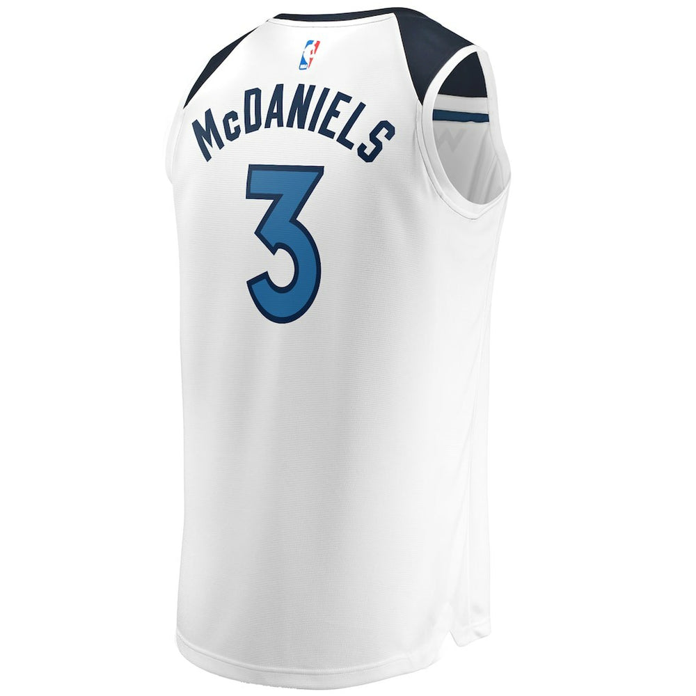 Jaden McDaniels Minnesota Timberwolves Fast Break Replica Player Jersey Association Edition White - Fanatics