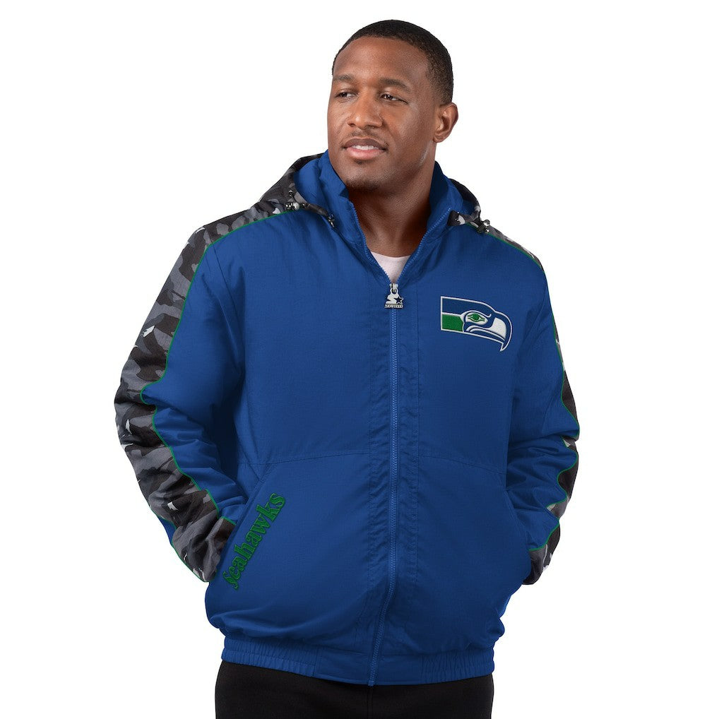 Seattle Seahawks Starter Thursday Night Gridiron Full-Zip Hoodie Jacket - Royal Hoodies