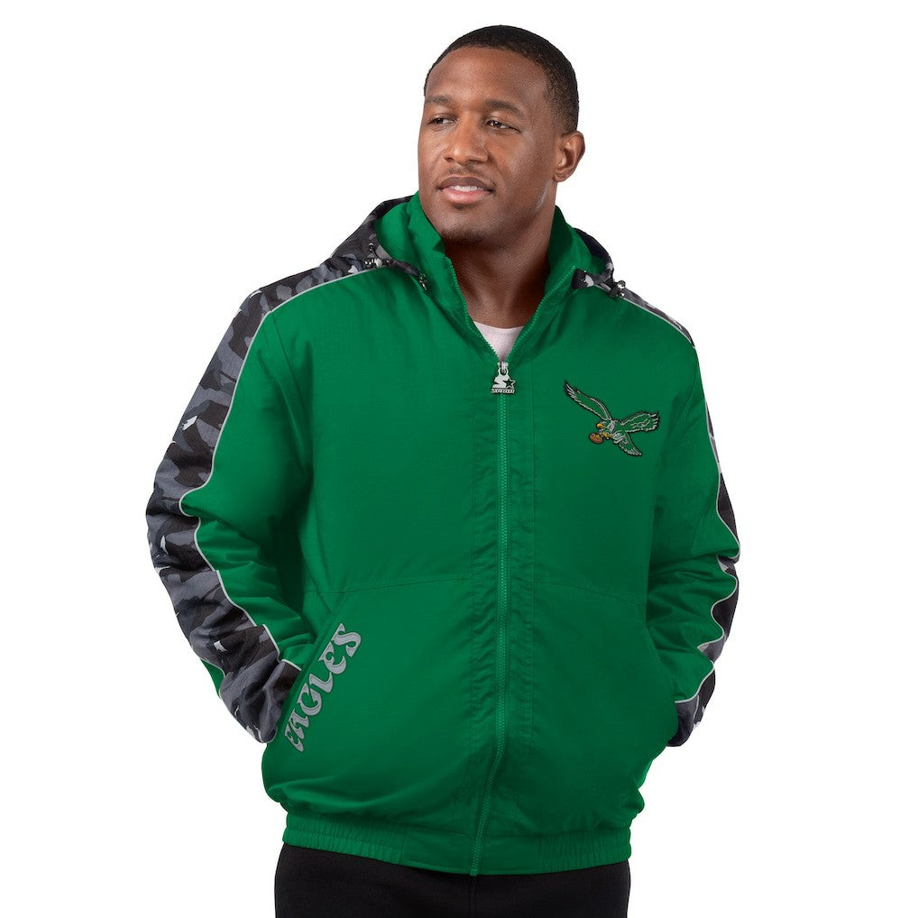 Philadelphia Eagles Starter Thursday Night Gridiron Full-Zip Hoodie Jacket - Kelly Green Hoodies