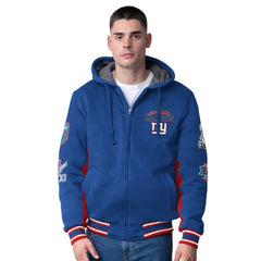 New York Giants G-III Extreme No Huddle Commemorative Full-Zip Hoodie Jacket - Royal Hoodies