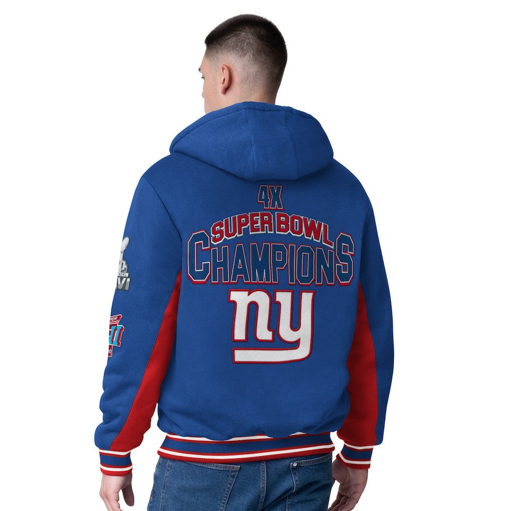 New York Giants G-III Extreme No Huddle Commemorative Full-Zip Hoodie Jacket - Royal Hoodies
