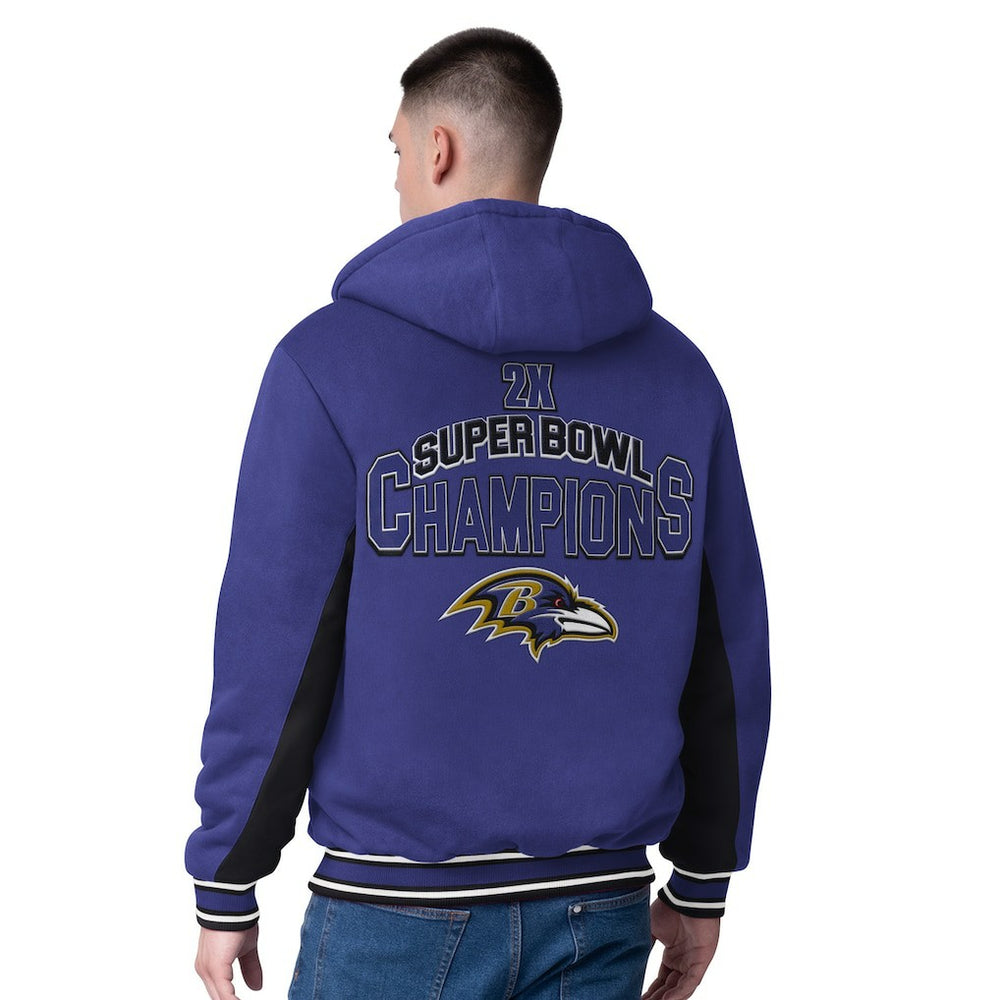 Baltimore Ravens G-III Extreme No Huddle Commemorative Full-Zip Hoodie Jacket - Purple Hoodies