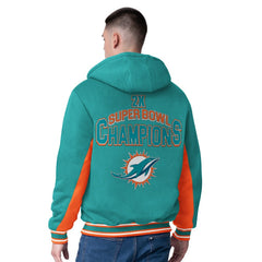 Miami Dolphins G-III Extreme No Huddle Commemorative Full-Zip Hoodie Jacket - Aqua Hoodies