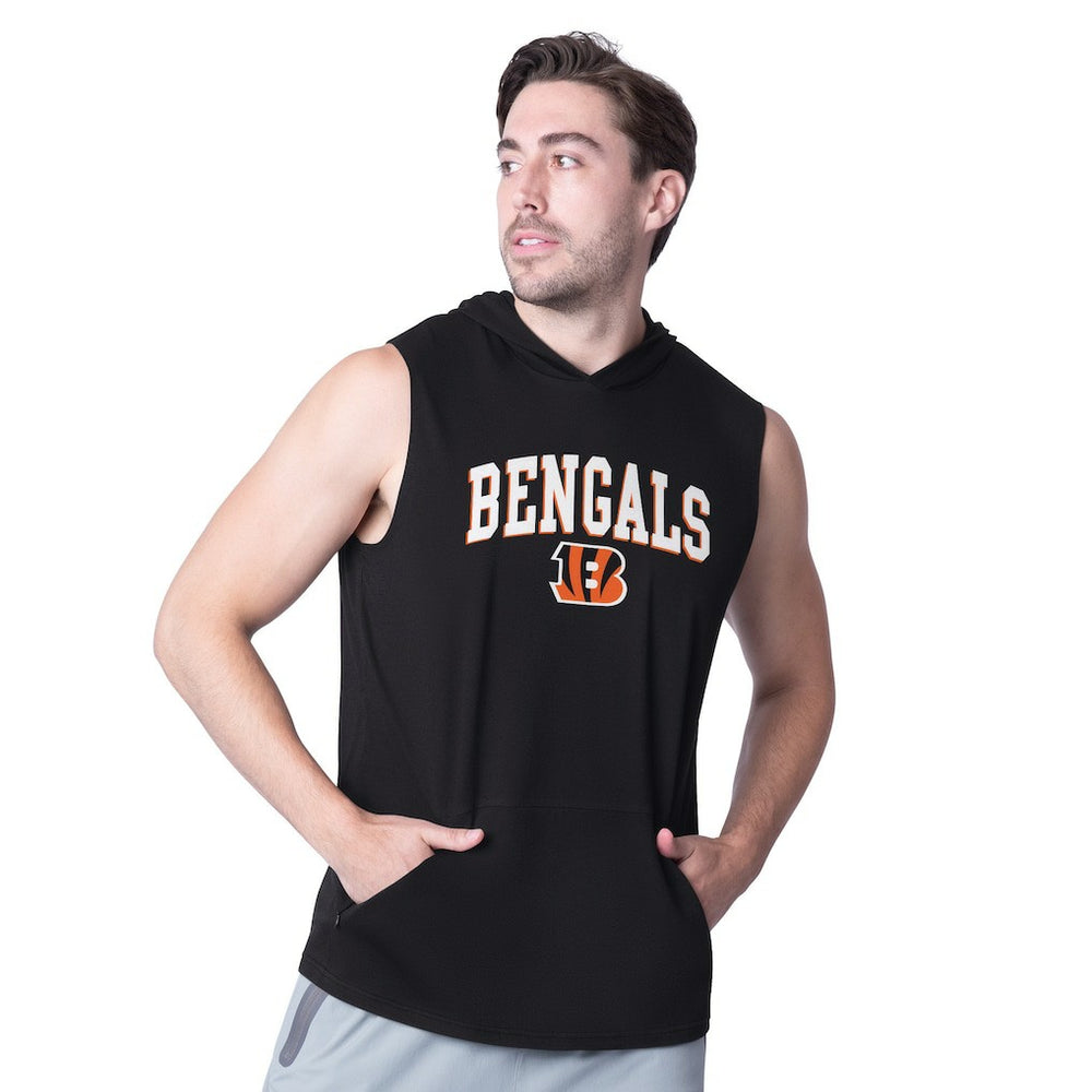 Cincinnati Bengals MSX by Michael Strahan Action Sleeveless Pullover Hoodie - Black Hoodies