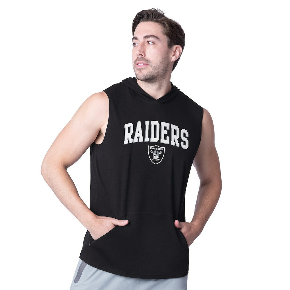 Las Vegas Raiders MSX by Michael Strahan Action Sleeveless Pullover Hoodie - Black Hoodies