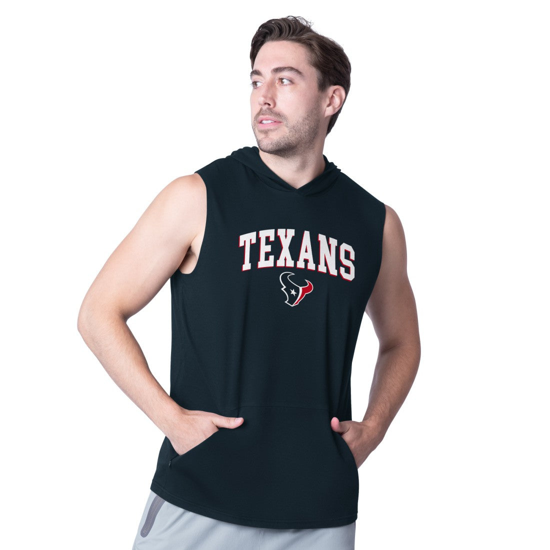 Houston Texans MSX by Michael Strahan Action Sleeveless Pullover Hoodie - Navy Hoodies