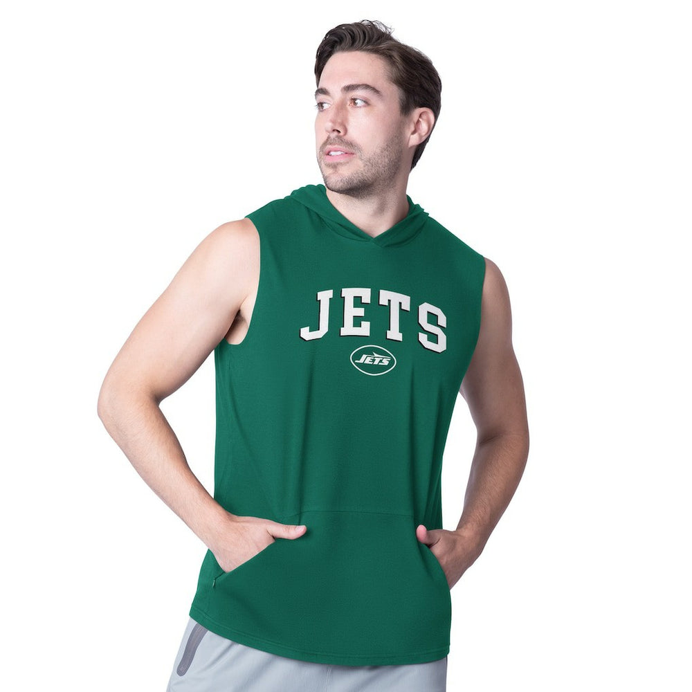New York Jets MSX by Michael Strahan Action Sleeveless Pullover Hoodie - Green Hoodies