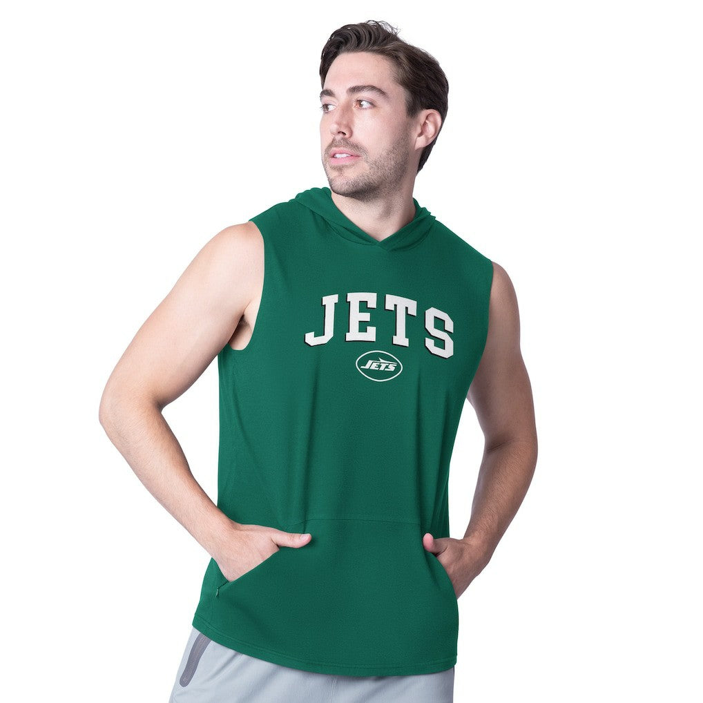 New York Jets MSX by Michael Strahan Action Sleeveless Pullover Hoodie - Green Hoodies
