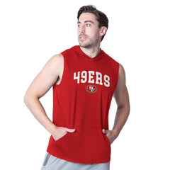 San Francisco 49ers MSX by Michael Strahan Action Sleeveless Pullover Hoodie - Scarlet Hoodies
