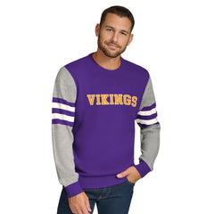 Minnesota Vikings Tommy Hilfiger Acrylic Crewneck Pullover Sweater - Purple/Heather Gray Pullover