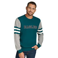 Philadelphia Eagles Tommy Hilfiger Acrylic Crewneck Pullover Sweater - Green/Heather Gray Pullover
