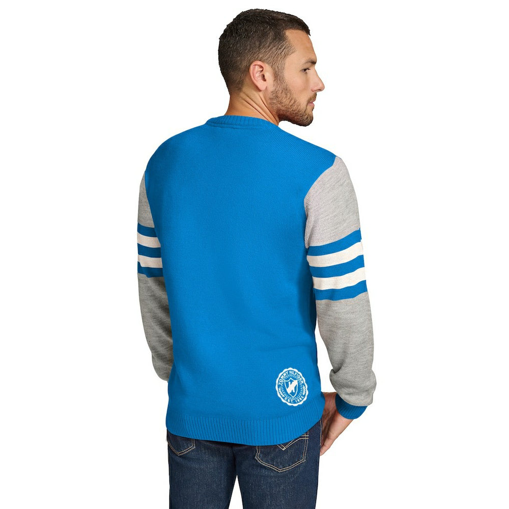 Los Angeles Chargers Tommy Hilfiger Acrylic Crewneck Pullover Sweater - Powder Blue/Heather Gray Pullover