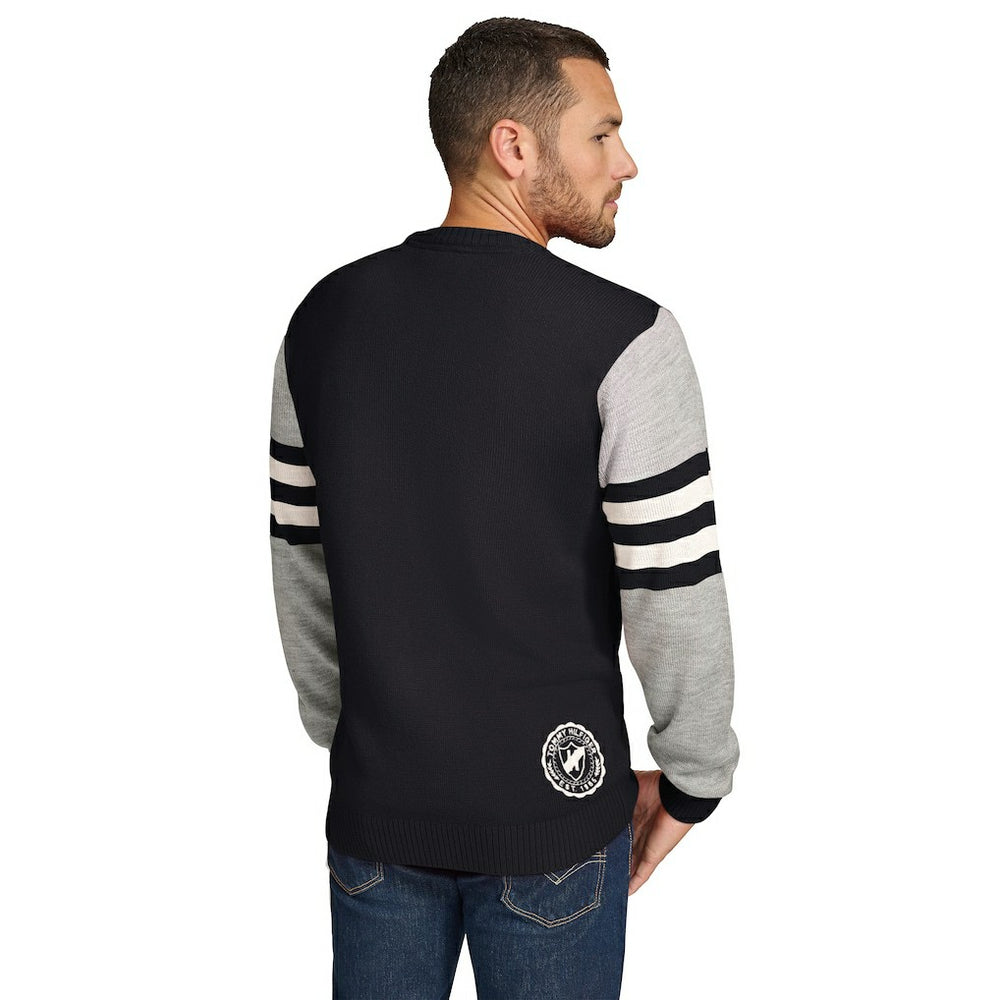 Cincinnati Bengals Tommy Hilfiger Acrylic Crewneck Pullover Sweater - Black/Heather Gray Pullover