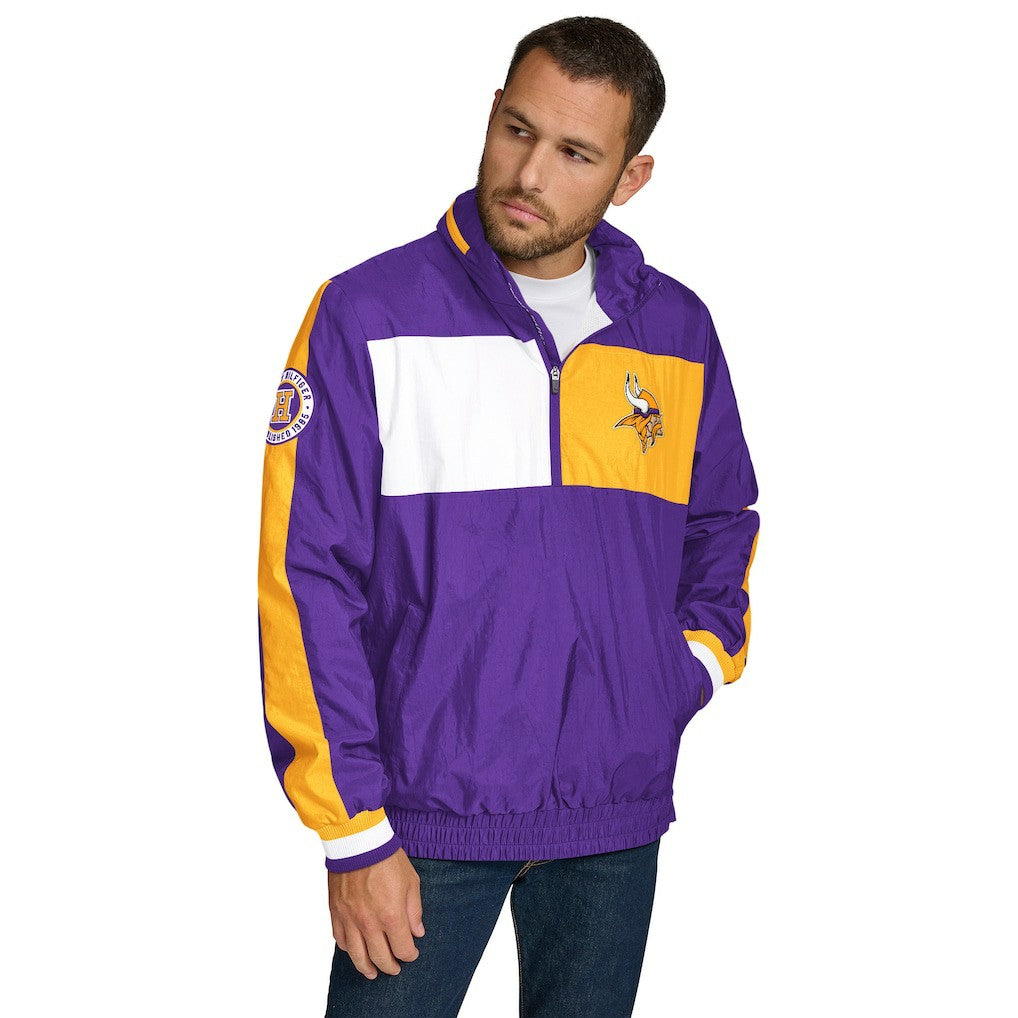 Minnesota Vikings Tommy Hilfiger Gael Lightweight Half-Zip Hoodie Jacket - Purple Hoodies