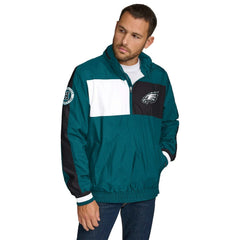 Philadelphia Eagles Tommy Hilfiger Gael Lightweight Half-Zip Hoodie Jacket - Green Hoodies