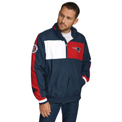 New England Patriots Tommy Hilfiger Gael Lightweight Half-Zip Hoodie Jacket - Navy Hoodies