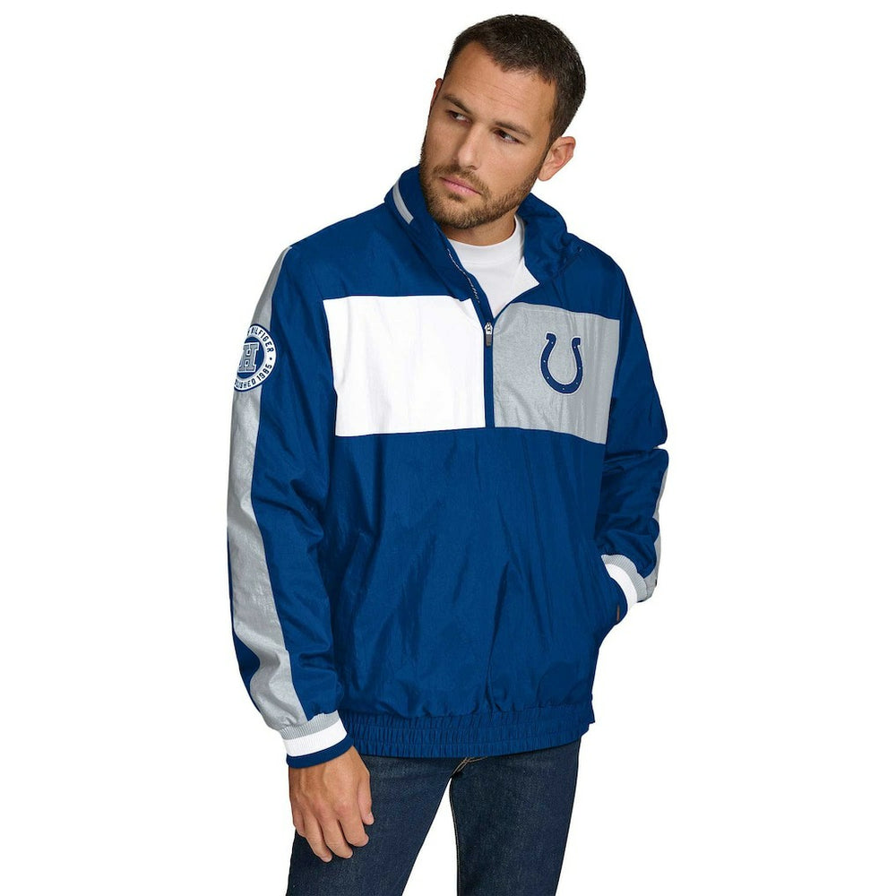 Indianapolis Colts Tommy Hilfiger Gael Lightweight Half-Zip Pullover Hoodie Jacket - Royal Hoodies