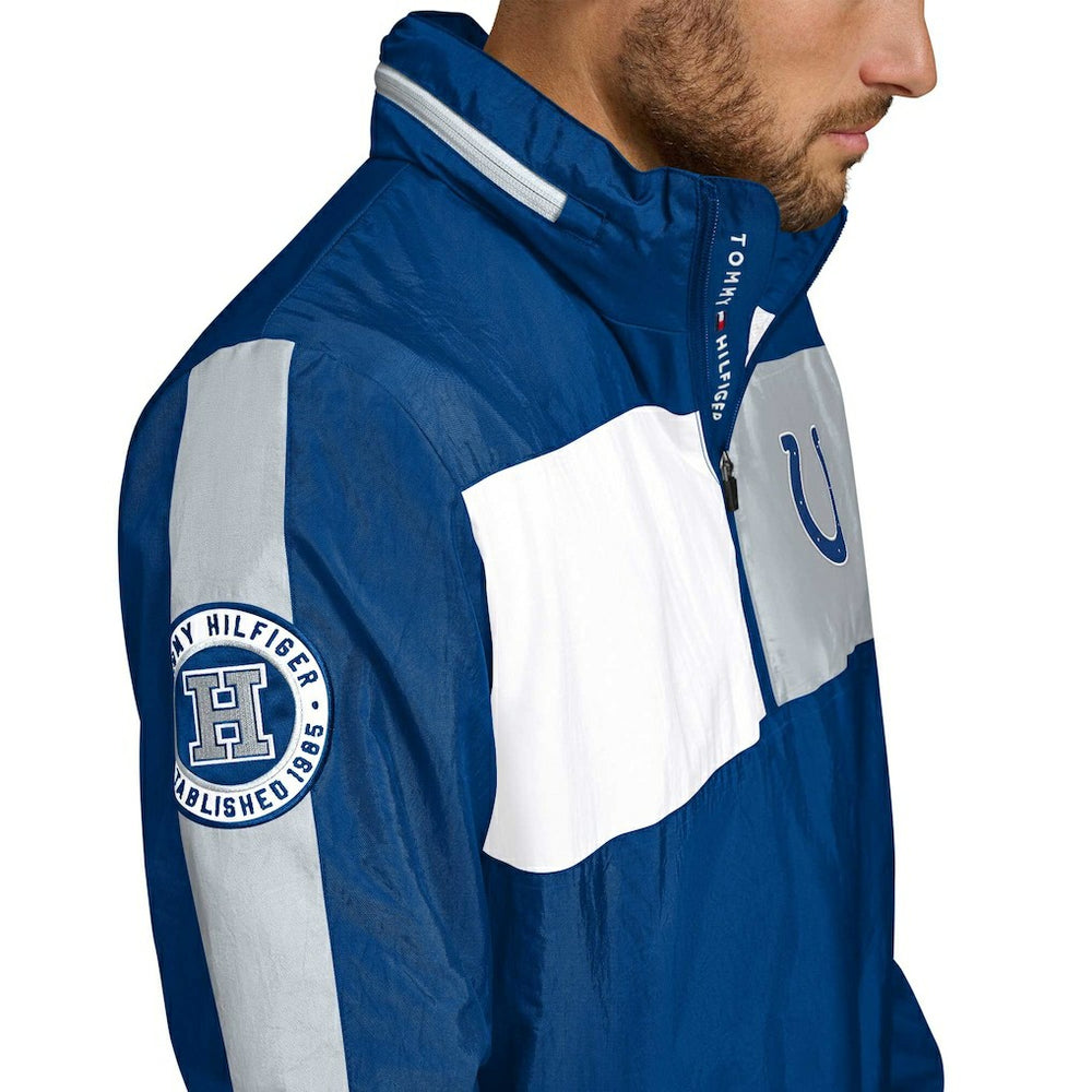 Indianapolis Colts Tommy Hilfiger Gael Lightweight Half-Zip Pullover Hoodie Jacket - Royal Hoodies