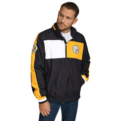 Pittsburgh Steelers Tommy Hilfiger Gael Lightweight Half-Zip Hoodie Jacket - Black Hoodies