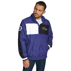 Baltimore Ravens Tommy Hilfiger Gael Lightweight Half-Zip Pullover Hoodie Jacket - Purple Hoodies