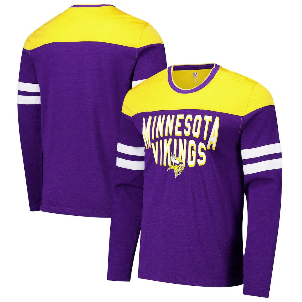 Minnesota Vikings G-III Sports by Carl Banks Adaptive Hail Mary Long Sleeve T-Shirt - Purple/Gold T-shirts