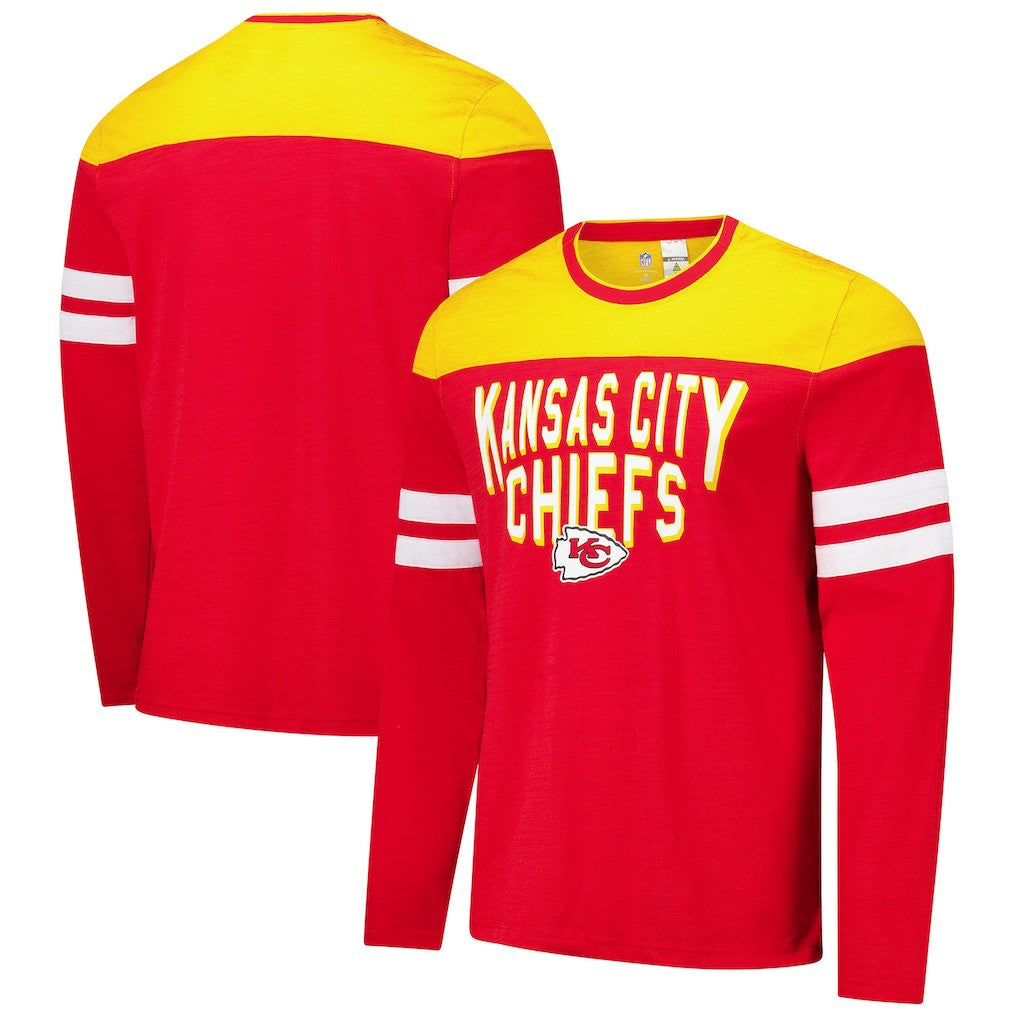Kansas City Chiefs G-III Sports by Carl Banks Adaptive Hail Mary Long Sleeve T-Shirt - Red/Gold T-shirts