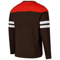 Cleveland Browns G-III Sports by Carl Banks Adaptive Hail Mary Long Sleeve T-Shirt - Brown/Orange T-shirts