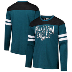 Philadelphia Eagles G-III Sports by Carl Banks Adaptive Hail Mary Long Sleeve T-Shirt - Midnight Green/Black T-shirts