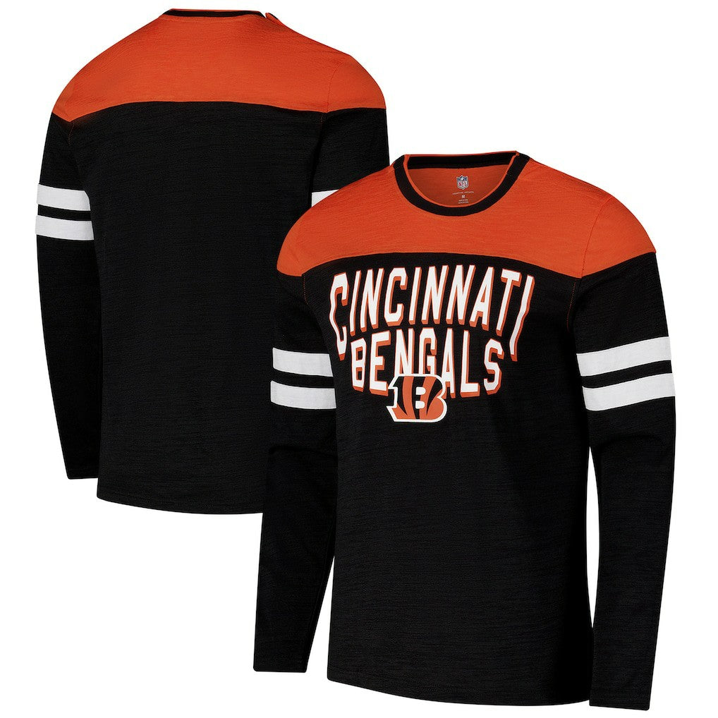 Cincinnati Bengals G-III Sports by Carl Banks Adaptive Hail Mary Long Sleeve T-Shirt - Black/Orange T-shirts