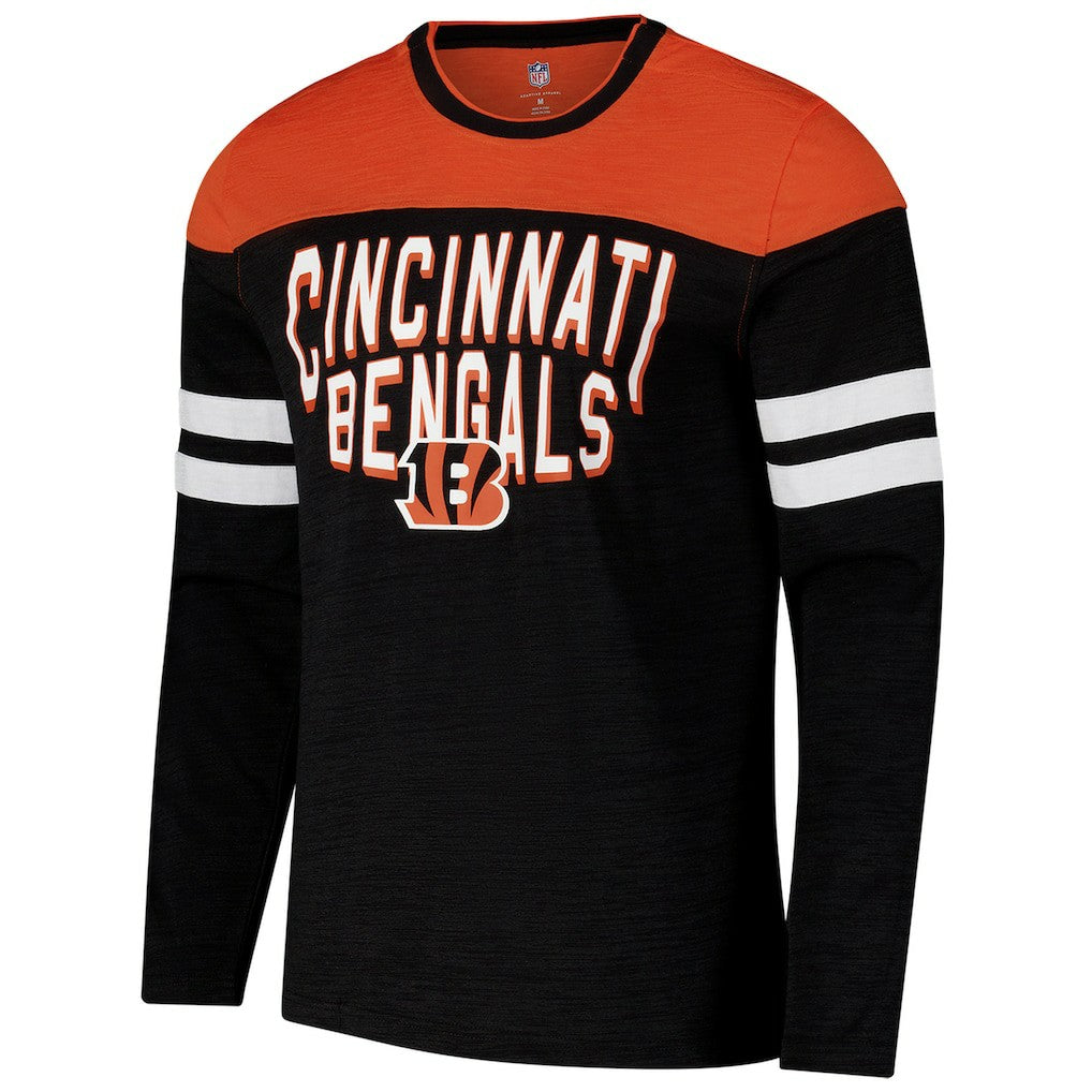 Cincinnati Bengals G-III Sports by Carl Banks Adaptive Hail Mary Long Sleeve T-Shirt - Black/Orange T-shirts