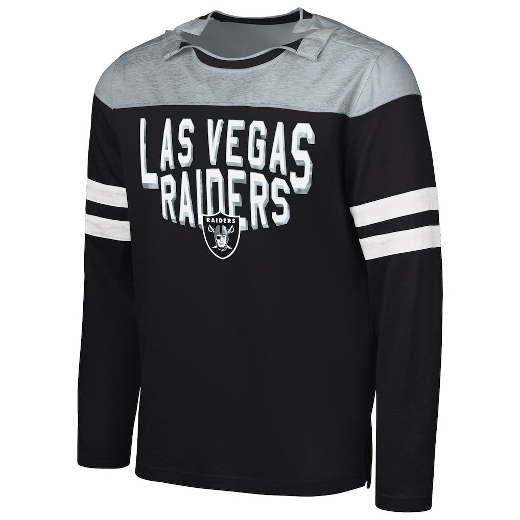 Las Vegas Raiders G-III Sports by Carl Banks Adaptive Hail Mary Long Sleeve T-Shirt - Black/Silver T-shirts