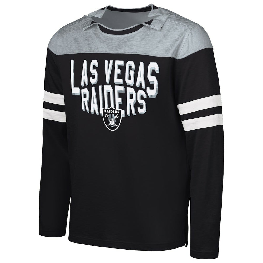 Las Vegas Raiders G-III Sports by Carl Banks Adaptive Hail Mary Long Sleeve T-Shirt - Black/Silver T-shirts
