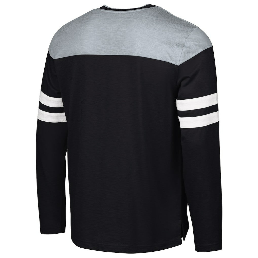 Las Vegas Raiders G-III Sports by Carl Banks Adaptive Hail Mary Long Sleeve T-Shirt - Black/Silver T-shirts