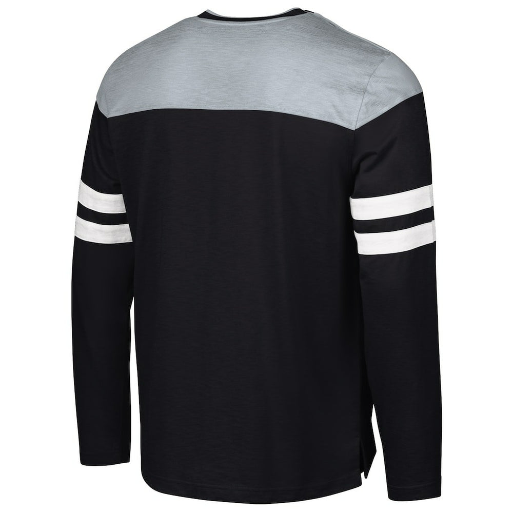 Las Vegas Raiders G-III Sports by Carl Banks Adaptive Hail Mary Long Sleeve T-Shirt - Black/Silver T-shirts