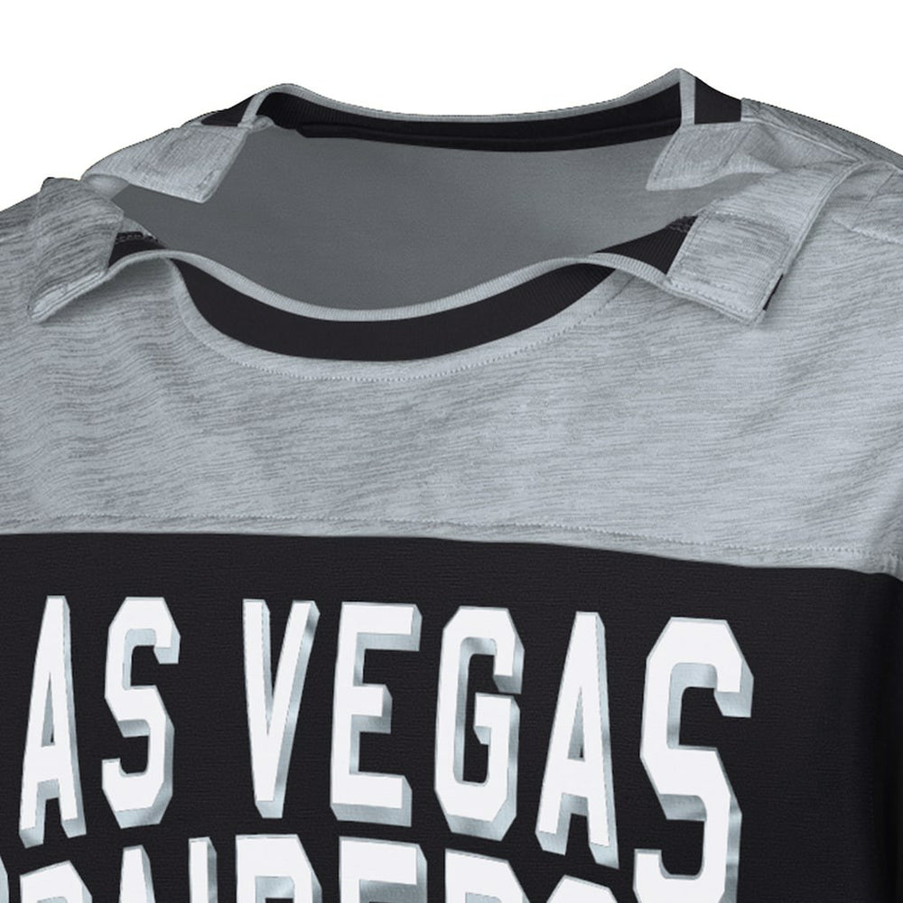 Las Vegas Raiders G-III Sports by Carl Banks Adaptive Hail Mary Long Sleeve T-Shirt - Black/Silver T-shirts