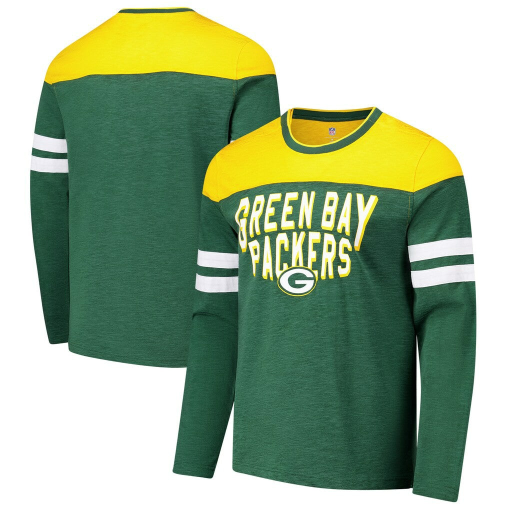 Green Bay Packers G-III Sports by Carl Banks Adaptive Hail Mary Long Sleeve T-Shirt - Green/Gold T-shirts